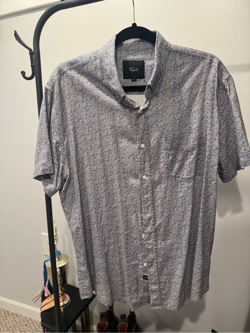 Rails Men's Short-Sleeve Button-Down in Blue Paisley